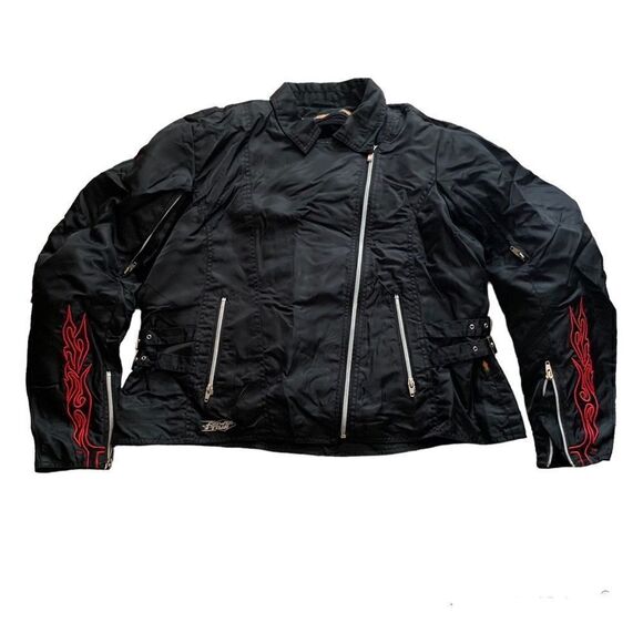 Power Trip Black Nylon Orange County Choppers Motorcycle Jacket - Picture 1 of 16